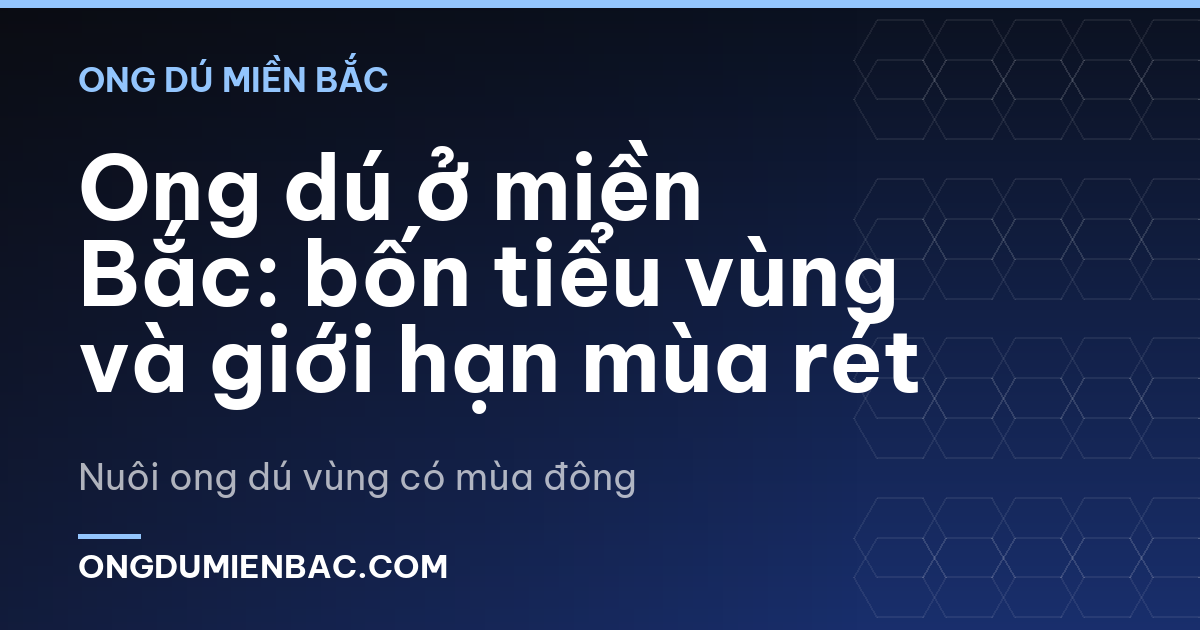 Ong dú ở miền Bắc: bốn tiểu vùng và giới hạn mùa rét